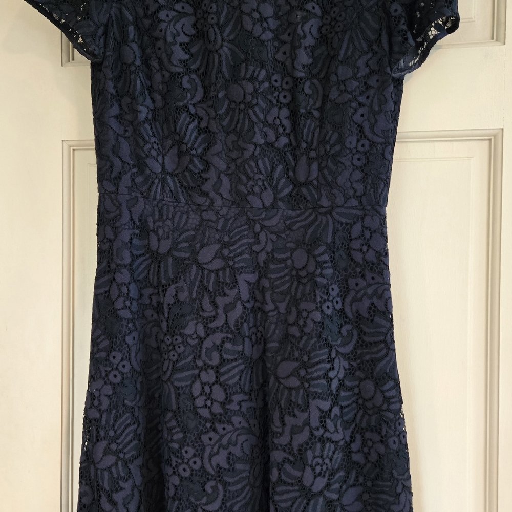 Brooks Brothers Navy Floral Lace  Dress